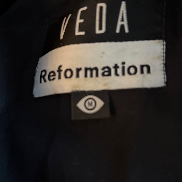 Reformation Veda Bowery Leather Jacket Blazer Sz M Black - Picture 6 of 7